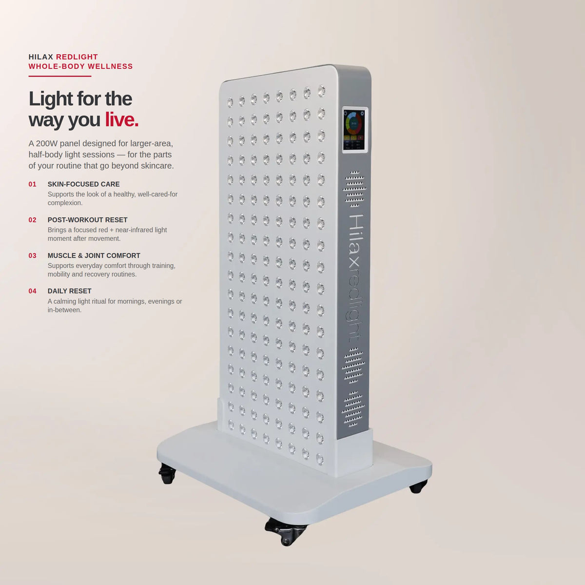 HilaxPro 750  Red Light Therapy Panel, 200W, 5 Wavelengths