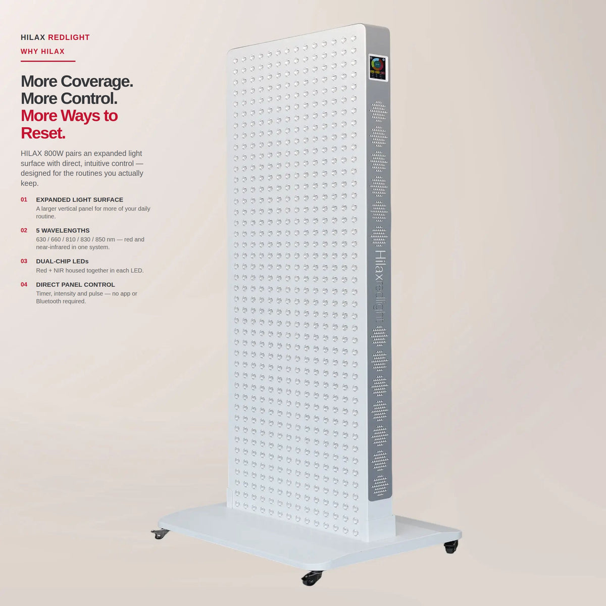 HilaxPro 3000 Red Light Therapy Panel, 800W, 5 Wavelengths