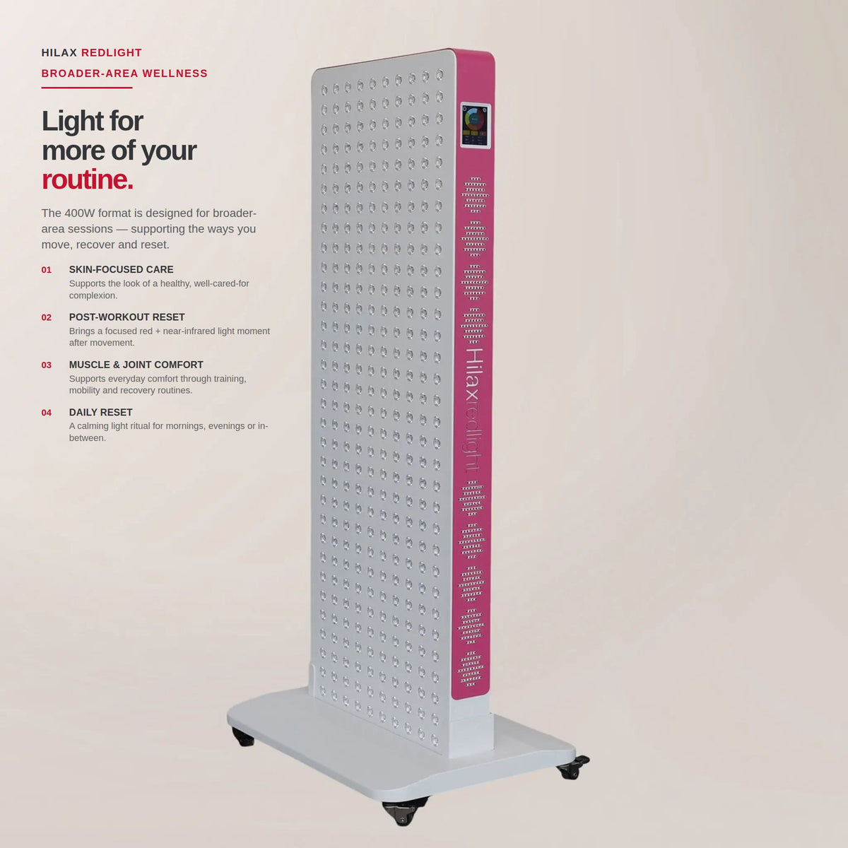 HilaxPro 1600 Red Light Therapy Panel, 400W, 5 Wavelengths